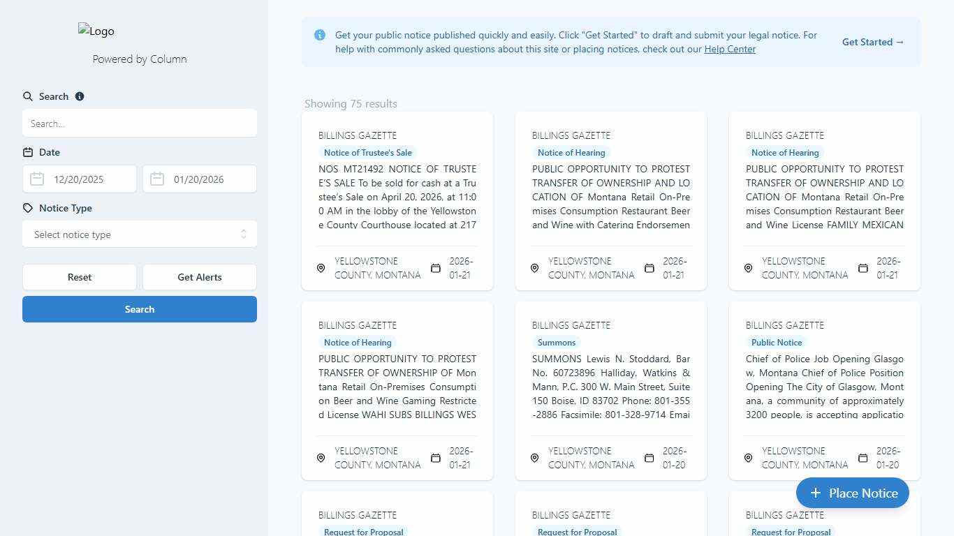 Public Notices | Billings Gazette